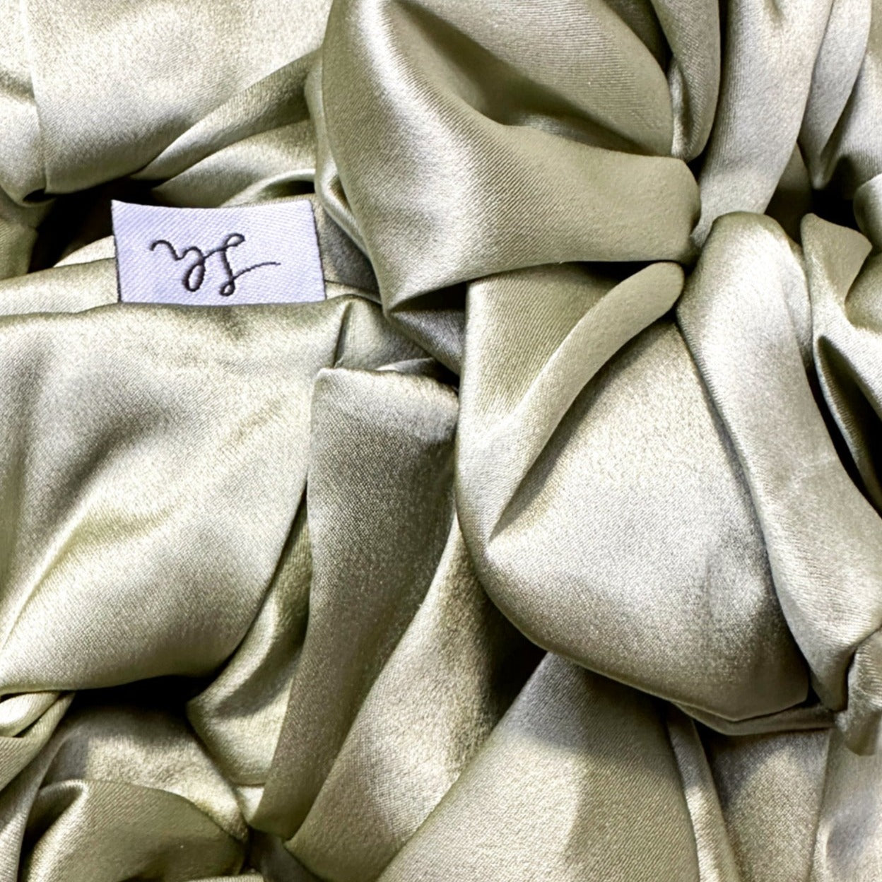 Lime Green 100% Mulberry Silk Scrunchies Large size 6cm with high quality interior elastic for extra strong hold